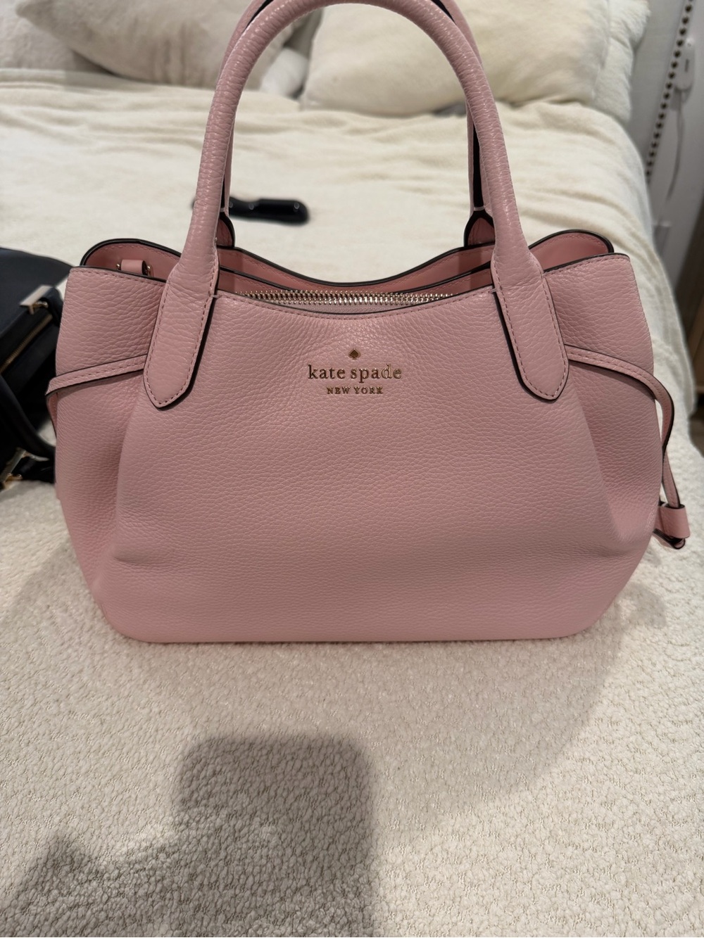 kate spade Pink Pebbled Dumpling Leather Tote Satchel
